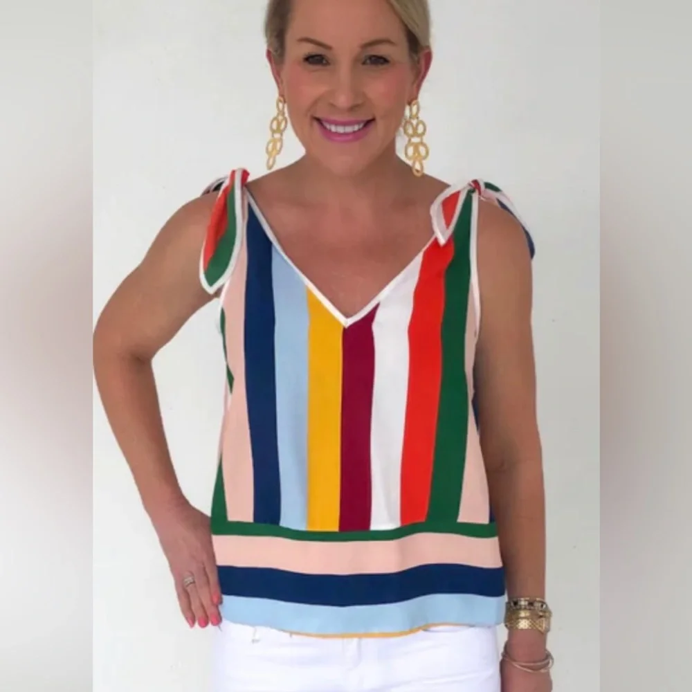 Merle Norman Multicolor Striped Camisole - Picture 1 of 7